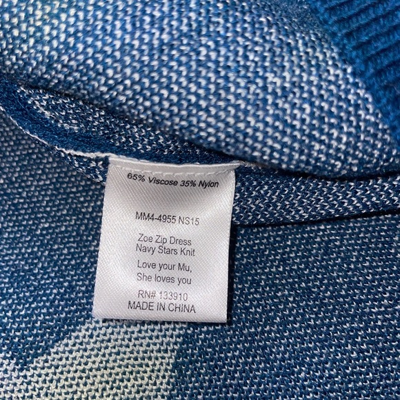 Show Me Your MuMu Navy Stars Knit Zoe Zip Dress - Picture 5 of 5